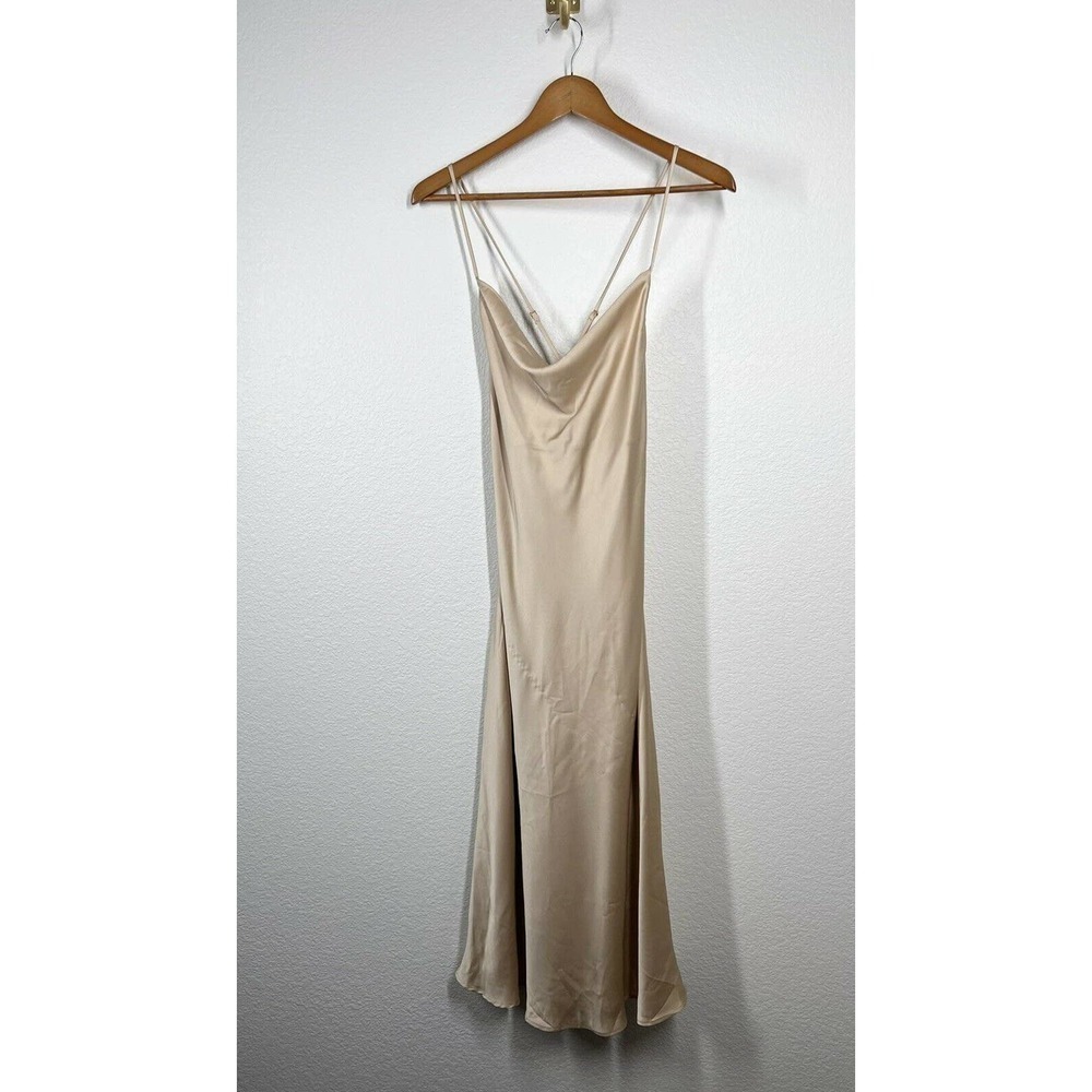 Show Me Your Mumu Verona Cowl Dress Champagne Luxe Satin
